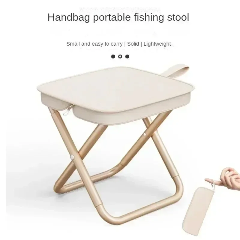 Estuche para lápices al aire libre, Mini bolso portátil plegable, taburete plegable ultraligero, taburete plegable para Picnic, Camping y pesca