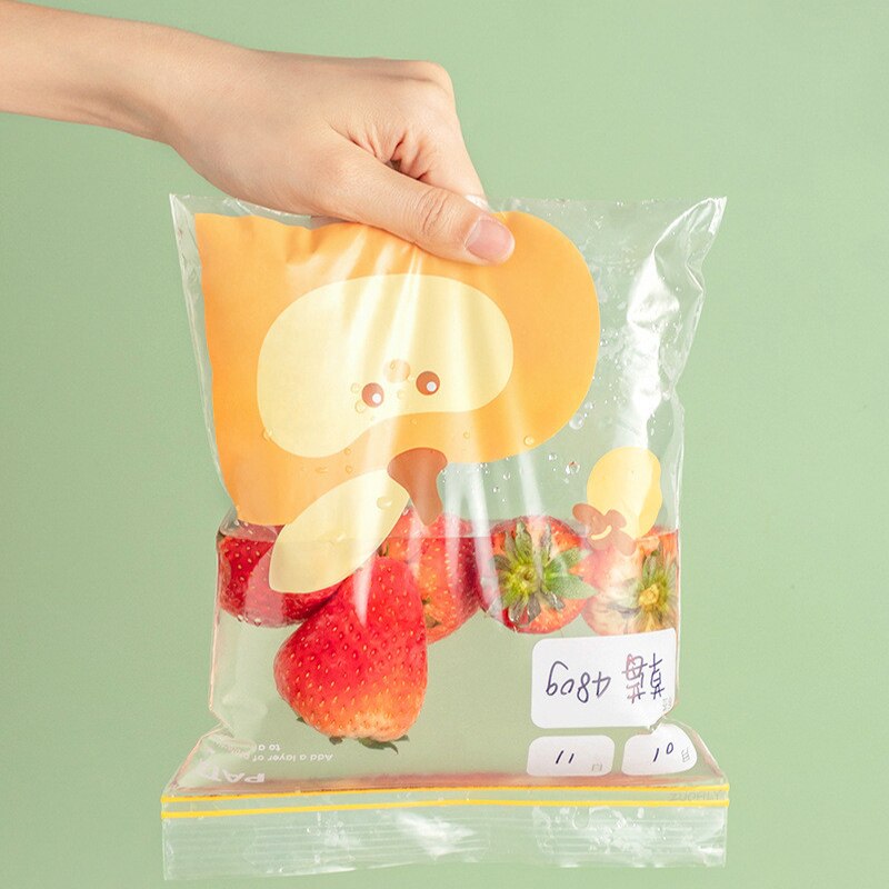 30/20/15pcs Reusable Fresh-keeping Bags Zipper Sealed Bag for Vegetable Fruit Storage Freezing Home Food Bags with Sealing Label