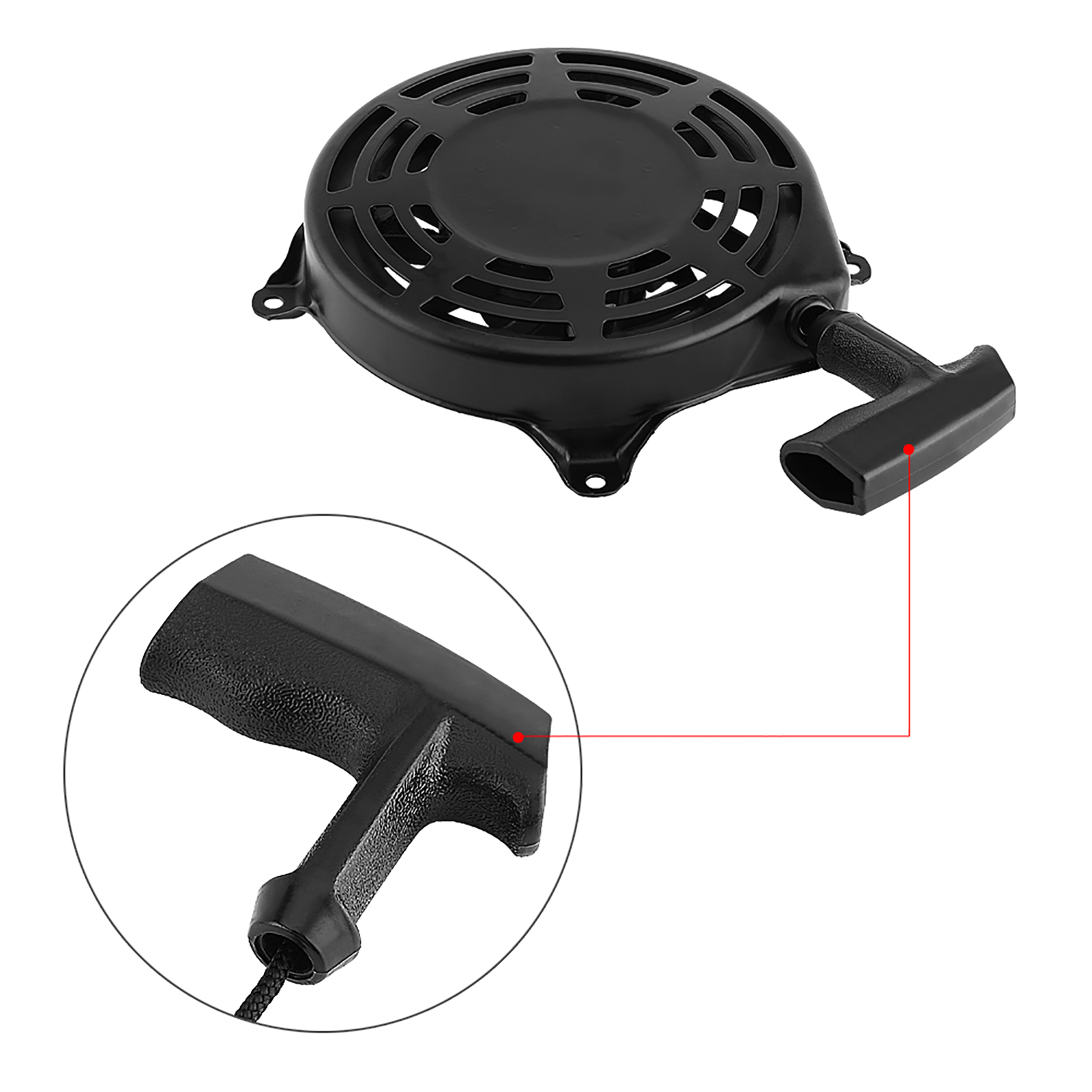 Gruppo avviamento a strappo avviamento a strappo per Briggs e Stratton 497680 ,140x115x22mm, Montaggio: per 099772 , 099777 , 110600 , 111600 , 120600