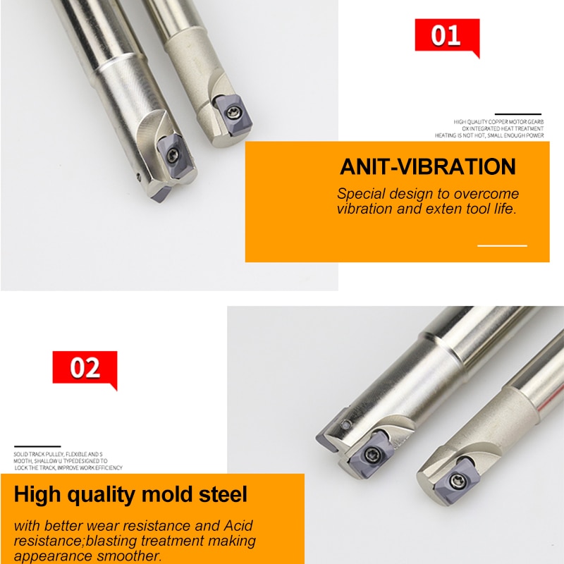 UCHEER 1pcs milling cutter arbor 300R end mill R0.8 alloy blade CNC machine tools open thick right Angle