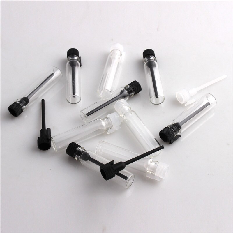 200PCS 1ml 2ml 3ml Perfume Sample Mini Bottle Empty Glass Vials Dropper Container Laboratory Liquid Fragrance Trial Test Tube