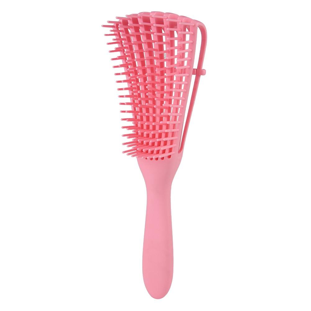 Cabelo feminino couro cabeludo massagem pente molhado encaracolado hairbrush hairdressing ferramenta de estilo macio crianças escova de cabelo pente dropshipping: Rosa