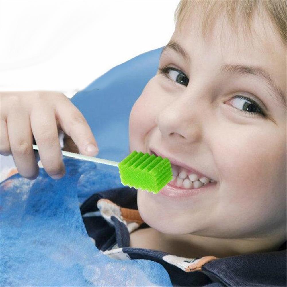 100/200 Uds esponja hisopos orales olor de limpieza lengua tártara limpieza palo cepillo interdental