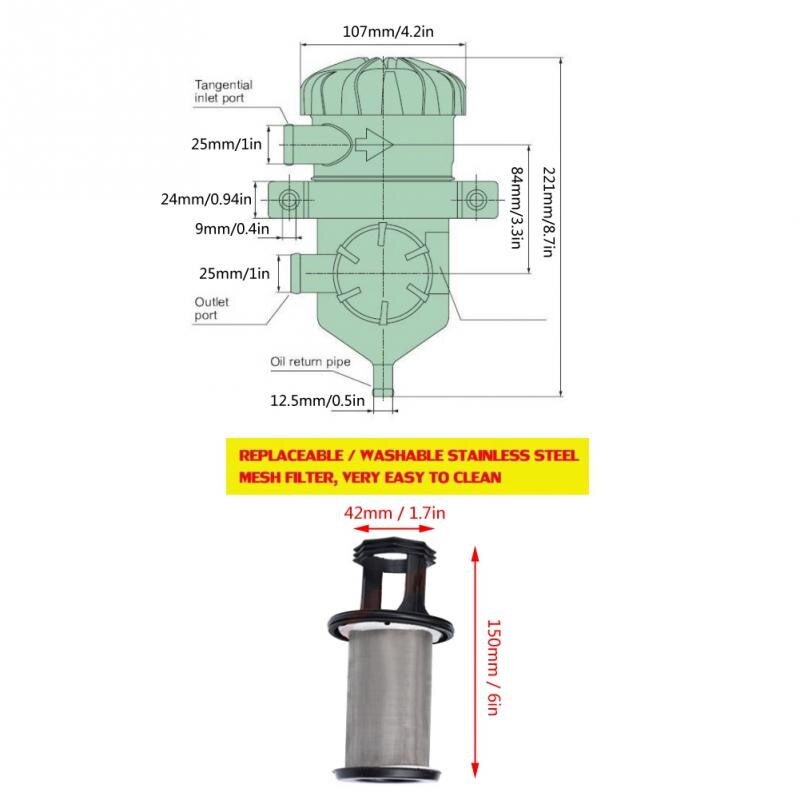 Qiilu Oil Separator Oil Catch Can 3931030955 Stainless Steel Crankcase Vent Filter