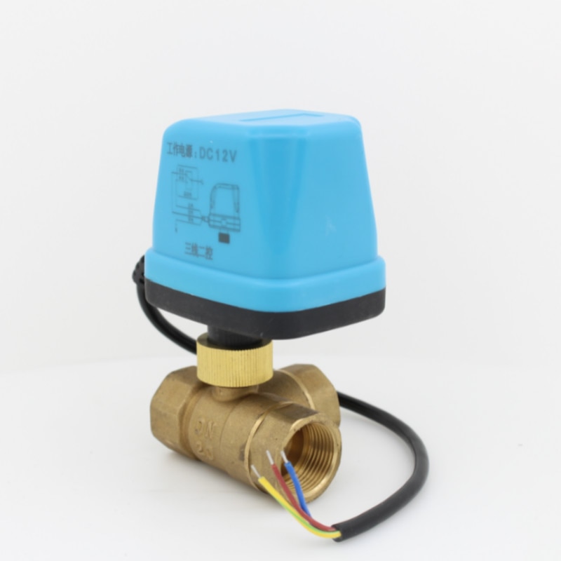 3 way motorized ball valve 12v DC electric ball valve electric actuator brass ball valve 3-Wire DN15 DN20 DN25 DN32 DN40