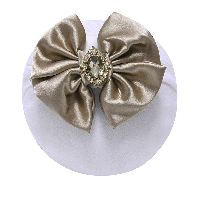 Baby Hoofdband Bow Haarbanden Voor Meisje Corduroy Head Band Baby Peuter Effen Hoofdbanden Hair Band Bow Hoofddeksels Accessoires: Champagne