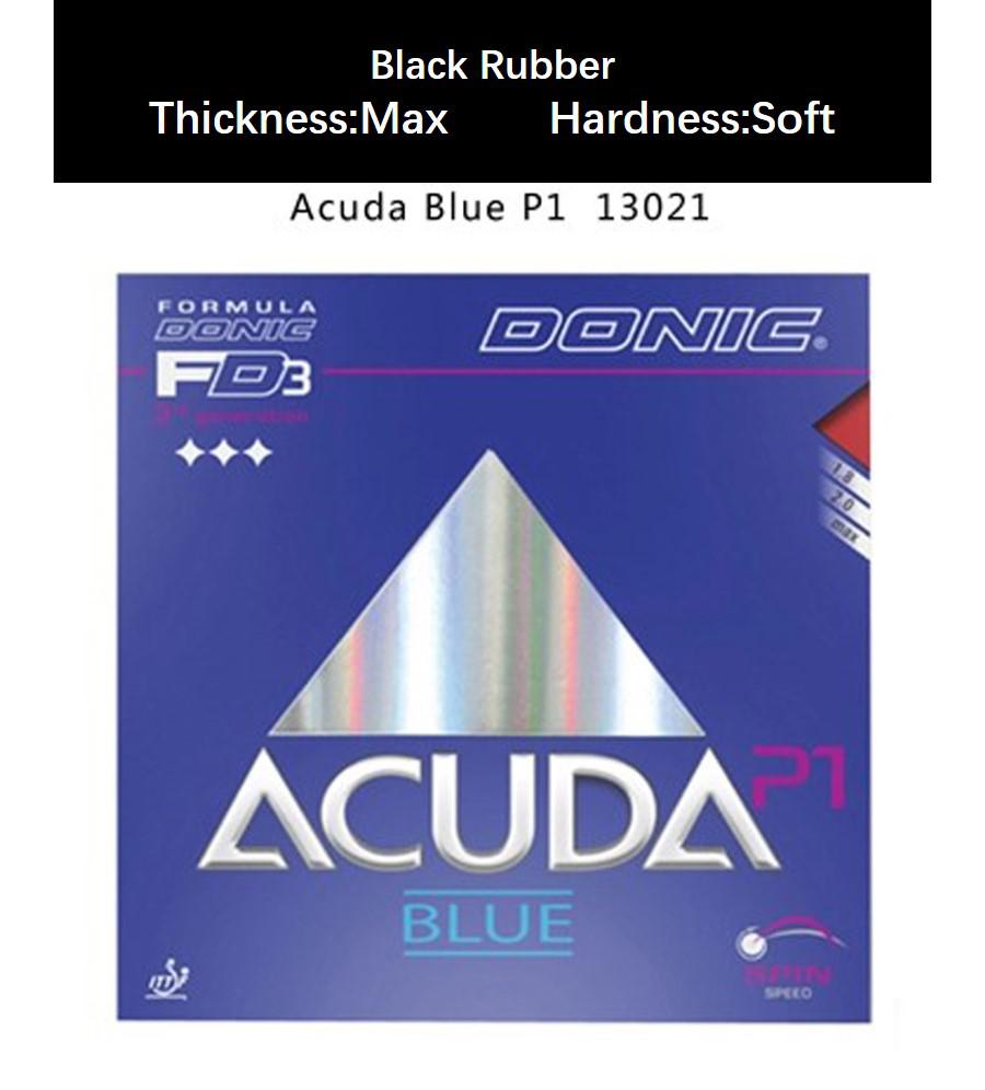 100% originale Donic tennis Da Tavolo Gomme Donic Acuda Blu P1 P2 P3 Brufoli in BLU SPUGNA gomme MAX: P1 nero