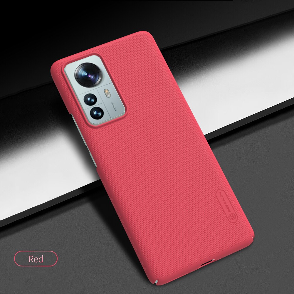 Capinha Para Xiaomi Mi12 Pro Nillkin Escudo Fosco PC Dura De Volta Capa Para XiaoMi Mi 12 Pro 12X 5G: For Mi 12 / Vermelho