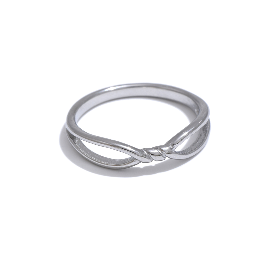 Yhpup-Anillo minimalista de acero inoxidable para mujer, sortija fina geométrica de Metal, joyería resistente al agua,: 6 / Negro
