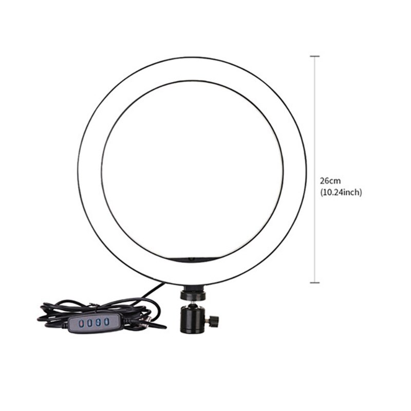 6/8/10 "support de lumière annulaire Photo Studio lampe ronde LED Photo Dimmable photographie Selfie anneau lumière de remplissage avec trépied: 26cm