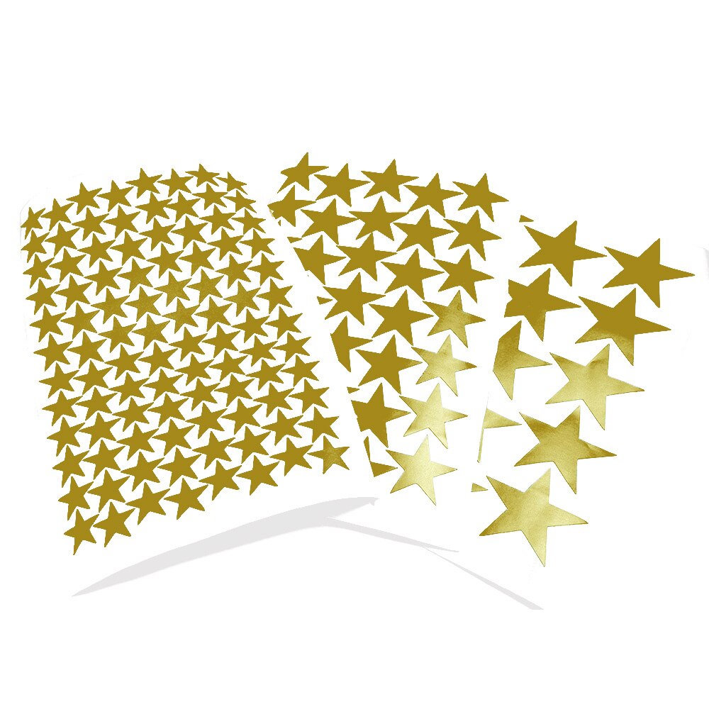 3/5/7 Cm Gestanst Gouden Sterren Muurstickers Kinderkamer Thuis Diy Vinyl Matte Star Decal wall Art Decals Baby Nursery Briefpapier: All Size 146Pcs