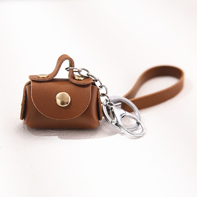 mignon sac de monnaie avec porte-clés en cuir PU porte-monnaie fermeture éclair Mini portefeuilles porte-clés petit sac à main sac sacs à main: Kaki