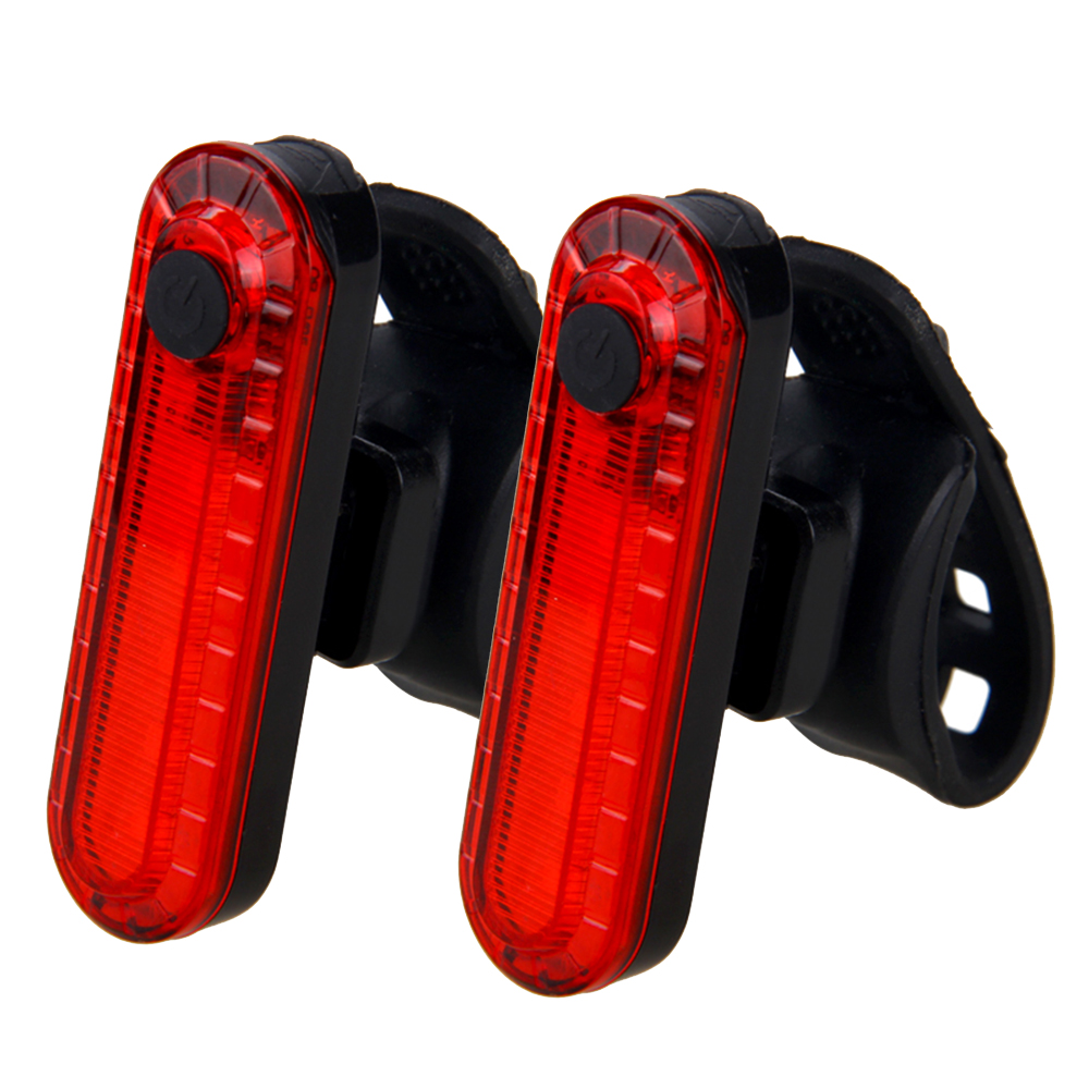 Mini Bike Rear Lamp USB Rechargeable Bicycle Taillight Safety Warning MTB 5 Red LED Cycling Light Saddle Rear Torch: 2pcs Red