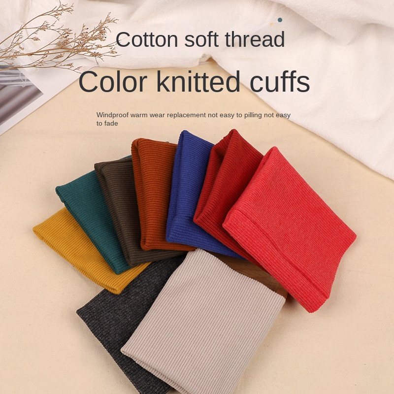 2 Stuks 40Cm Gebreide Rib Elastaan Ribbel Strip Stretch 2X2 Stof Materiaal Beenopening Manchetten Vervangen Trims Diy Stof