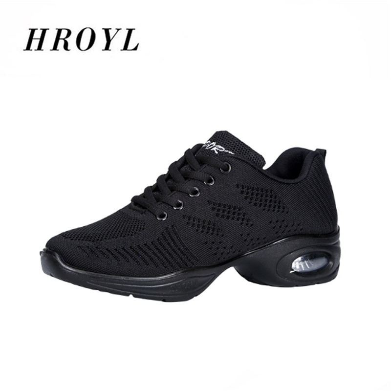 HROYL 2020 nowe buty do tańca dla kobiet miękkie dno buty jazzowe trampki buty do tańca oddychające antypoślizgowe buty outdoorowe ue 35-41