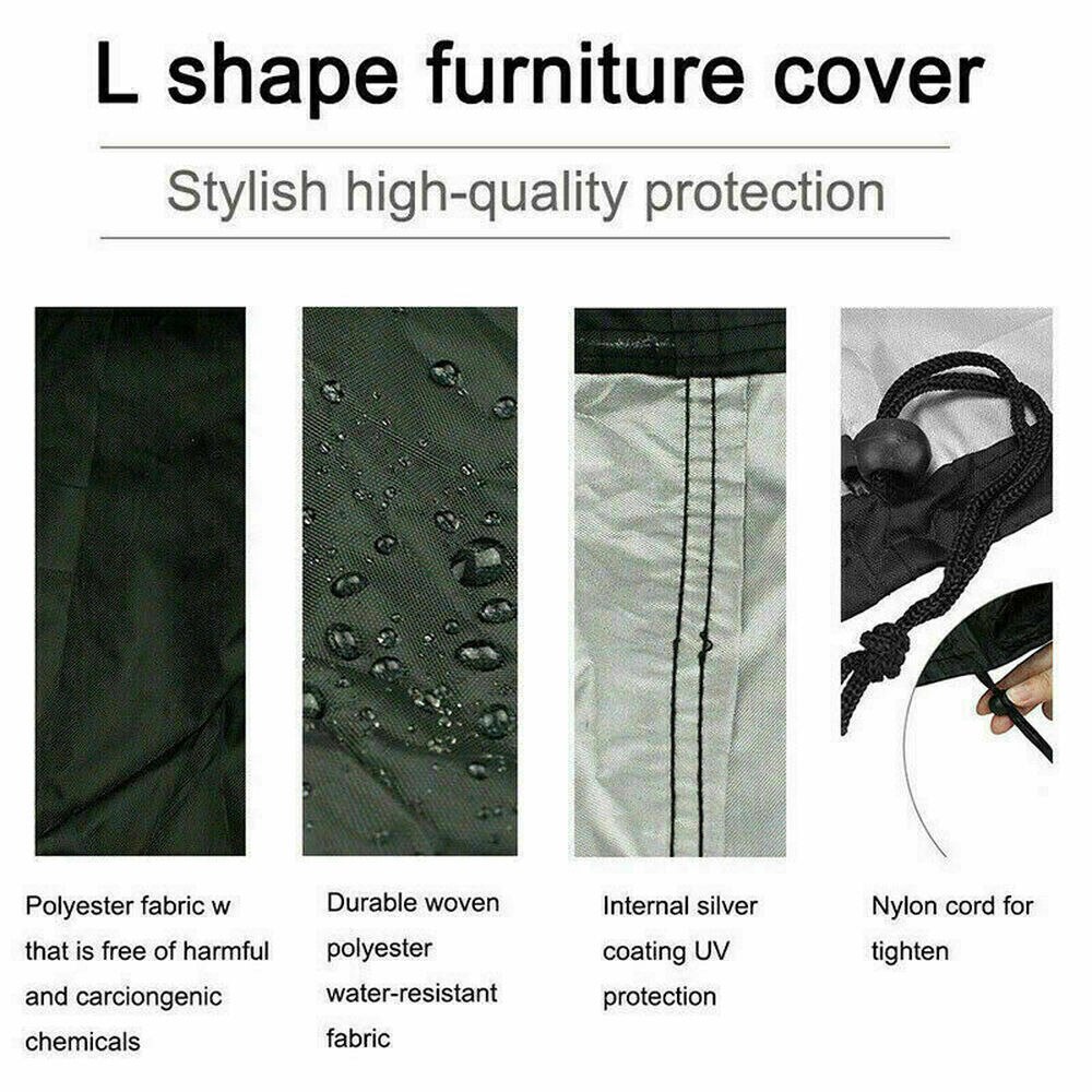 5 Size Waterproof Furniture Cover Garden Rattan Corner Outdoor Sofa Protector L Shape All-Purpose Covers