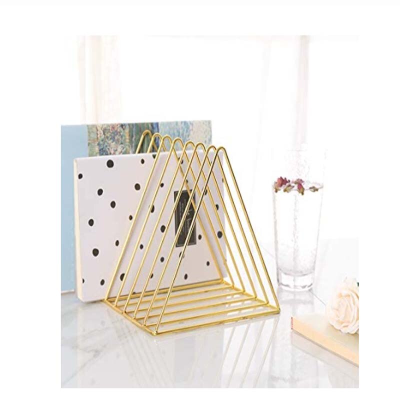 Porte-revues blanc à 9 fentes, trieur de fichiers de bureau, organisateur de bibliothèque triangulaire, décoration pour le bureau et la maison