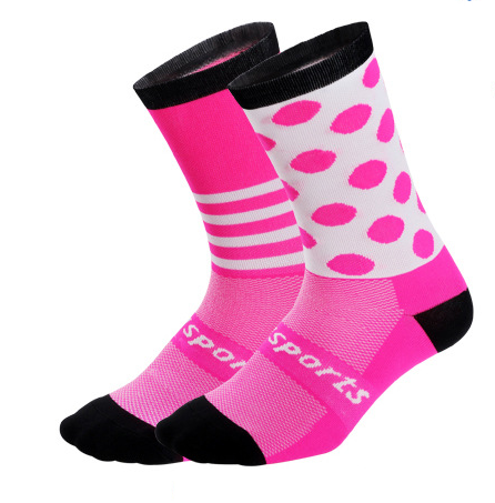 Calcetines deportivos de compresión para niños de 3 a 6 años, Media larga, para ciclismo, deportes de bicicleta al aire libre, para todas las estaciones: Pink