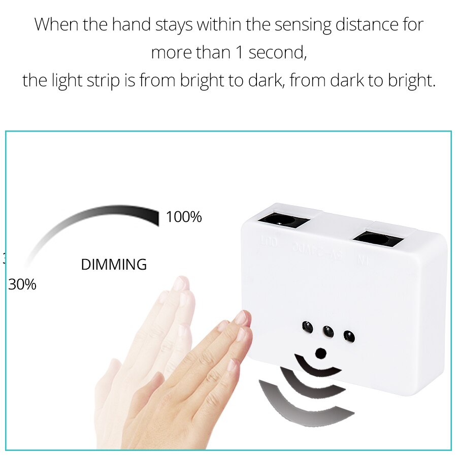 Proximity Sensor LED Dimmer DC 12 V 24 V Hand Sweep Sensor Licht Schakelaar 25 cm Sensing Afstand voor LED Strips Kast Licht