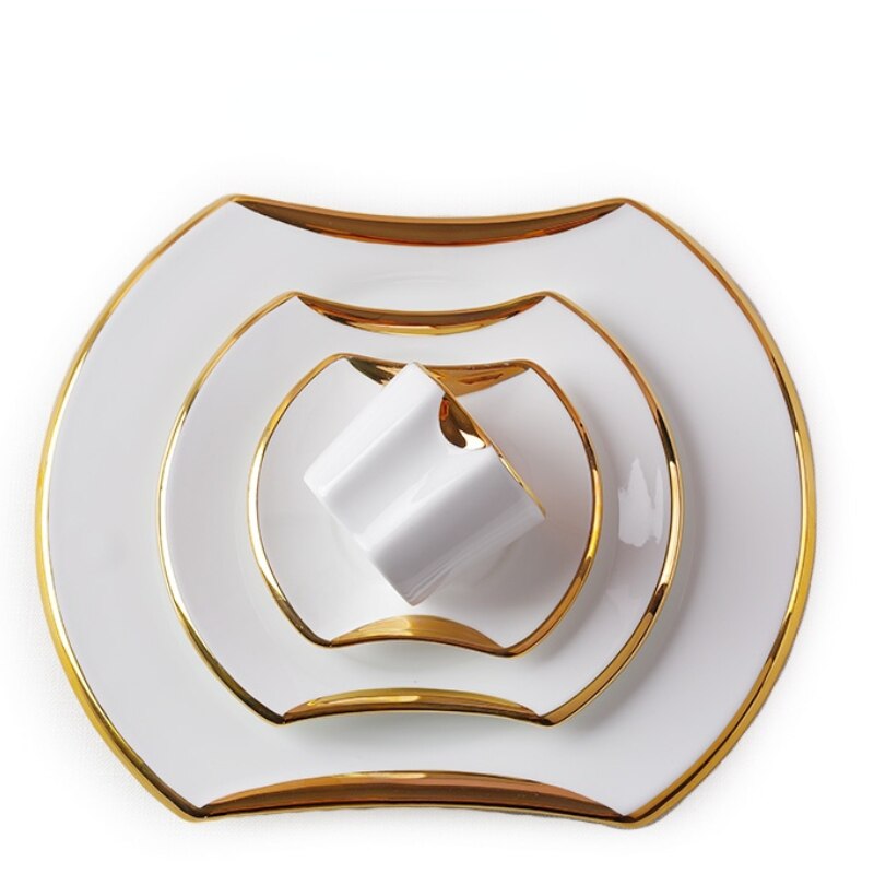 Luxury Modern Plate Sets Ceramic Bowl Dinnerware Bone China Dinner Set Plates and Dishes Vaisselle Porcelaine Kitchen Tableware
