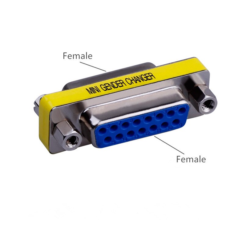 Mini Gender Changer Adapter DB9 DB15 DB25 RS232 Serial Port Com Connector Female/Male: DB15 F to F