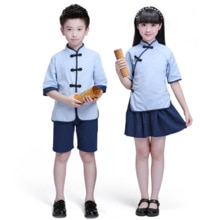Children Chinese Clothing HanFu Boys Kung Fu Wushu Girls Chinese Cheongsam Year Dress Kindergarten School Uniforms Kids Set