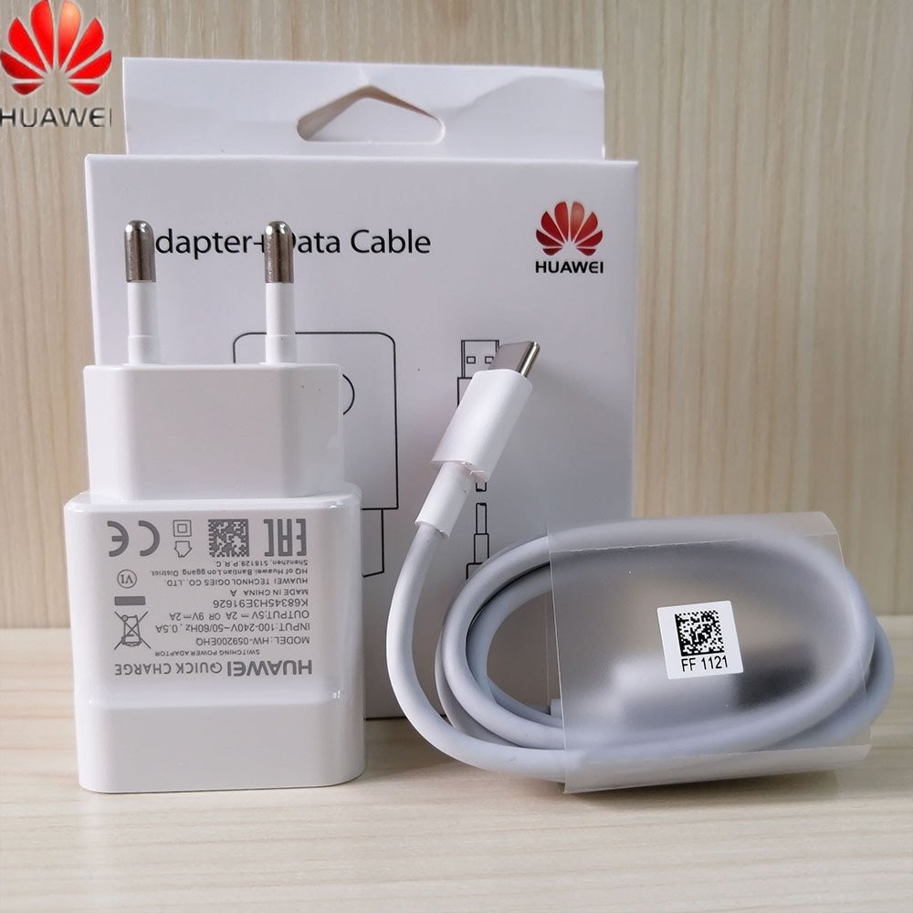 Original Huawei QC2.0 Schnelle Ladegerät 9V 2A EU stecker Usb 3.1 Typ-C kabel quick charge adapter für P30 lite P9 P10 P20 Nova 3 4 4e