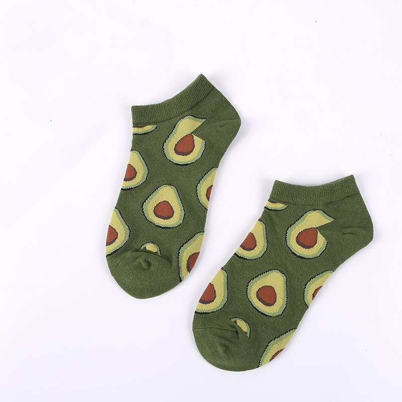 Mens' Fruit Avocado Zebra Cotton Boat Socks European and American Ins Tide Socks Happy and Funny Socks Man's Sox: 1