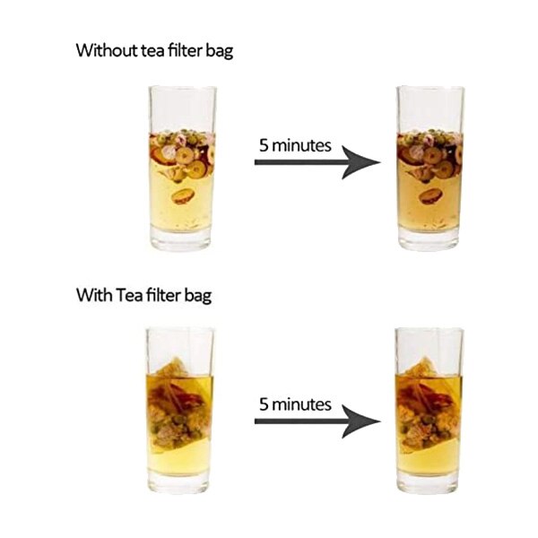 600- pack theefilterzakjes, wegwerp papieren theezakjes met trekkoord voor losse thee, koffie (natuurlijke kleur ,2.75 x 1.97 in)