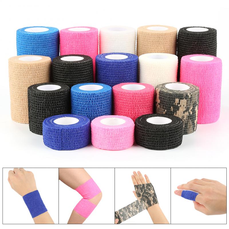 5m elastoplast farverige sport selvklæbende elastisk bandage wrap tape til knæ støtte puder finger ankel palme skulder hotsale
