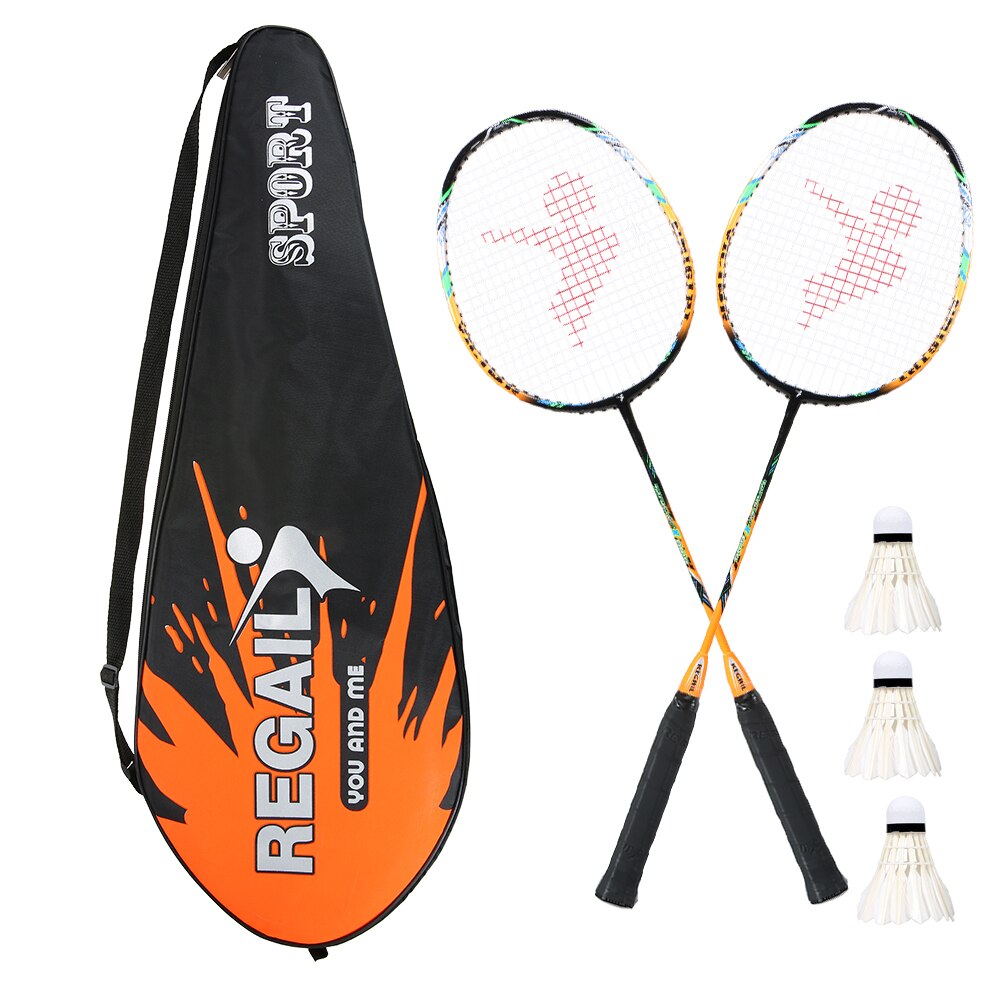2 spiller badminton bat udskiftningssæt ultra let kulfiber badmintonketsjer med taske badmintonketcher badmintonbold