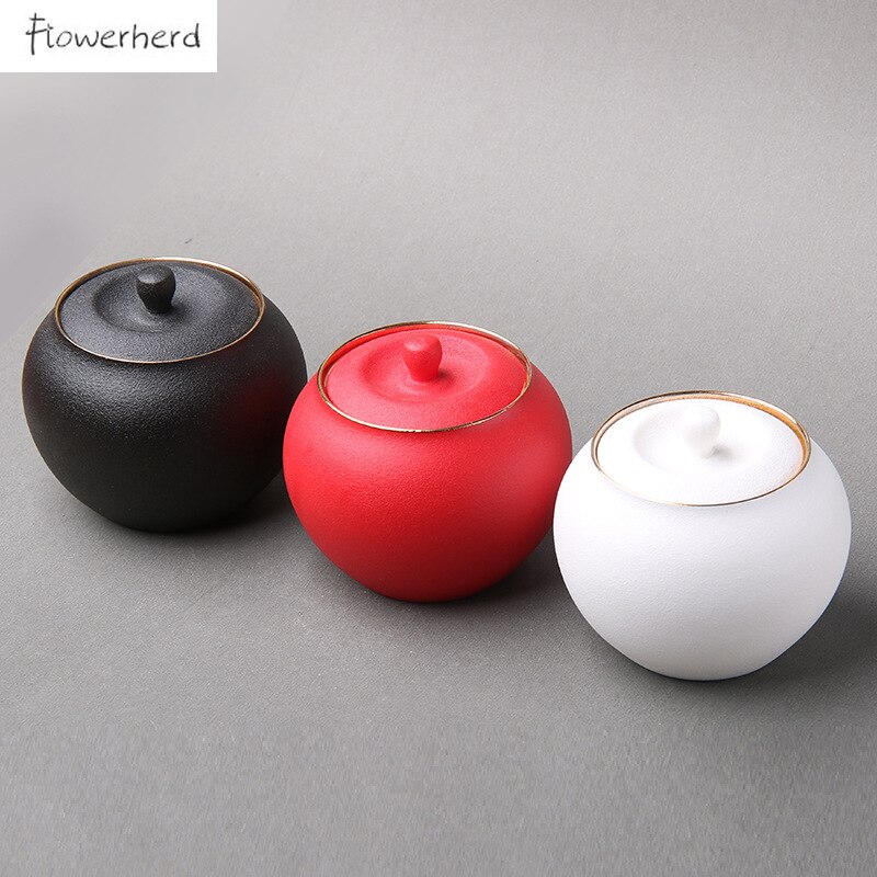 Ceramic Tea Caddy Teaware Sealed Pot Coarse Pottery Portable Pu'er Green Tea Container Tea Organizer Tea Tins Tea Storage