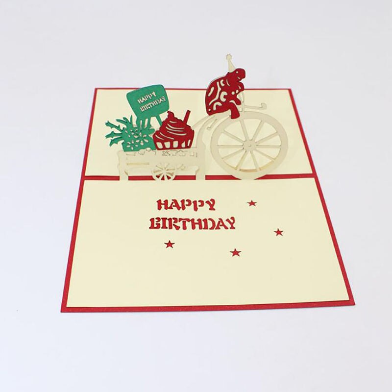 3D Handmade Cartoon Birthday Party Paper Invitation Greeting Card With Envelope Boy Girl Annimal Greeting Cards: Default Title