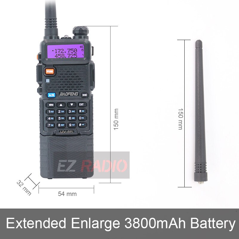 Upgrade 8W Baofeng UV-5R 3800mAh Walkie Talkie 10 KM Tri Power Dual Band Boafeng UV 5R Ham Radio UHF VHF UV5R UV-82 UV 9R Plus