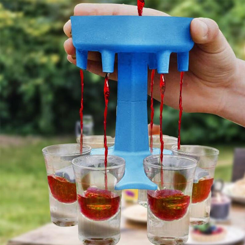 6 Shot Glass Dispenser And Holder Wine Glass Rack Beer Beverage Dispenser Shot Glasses Buddys Party Bar Accessories Tools