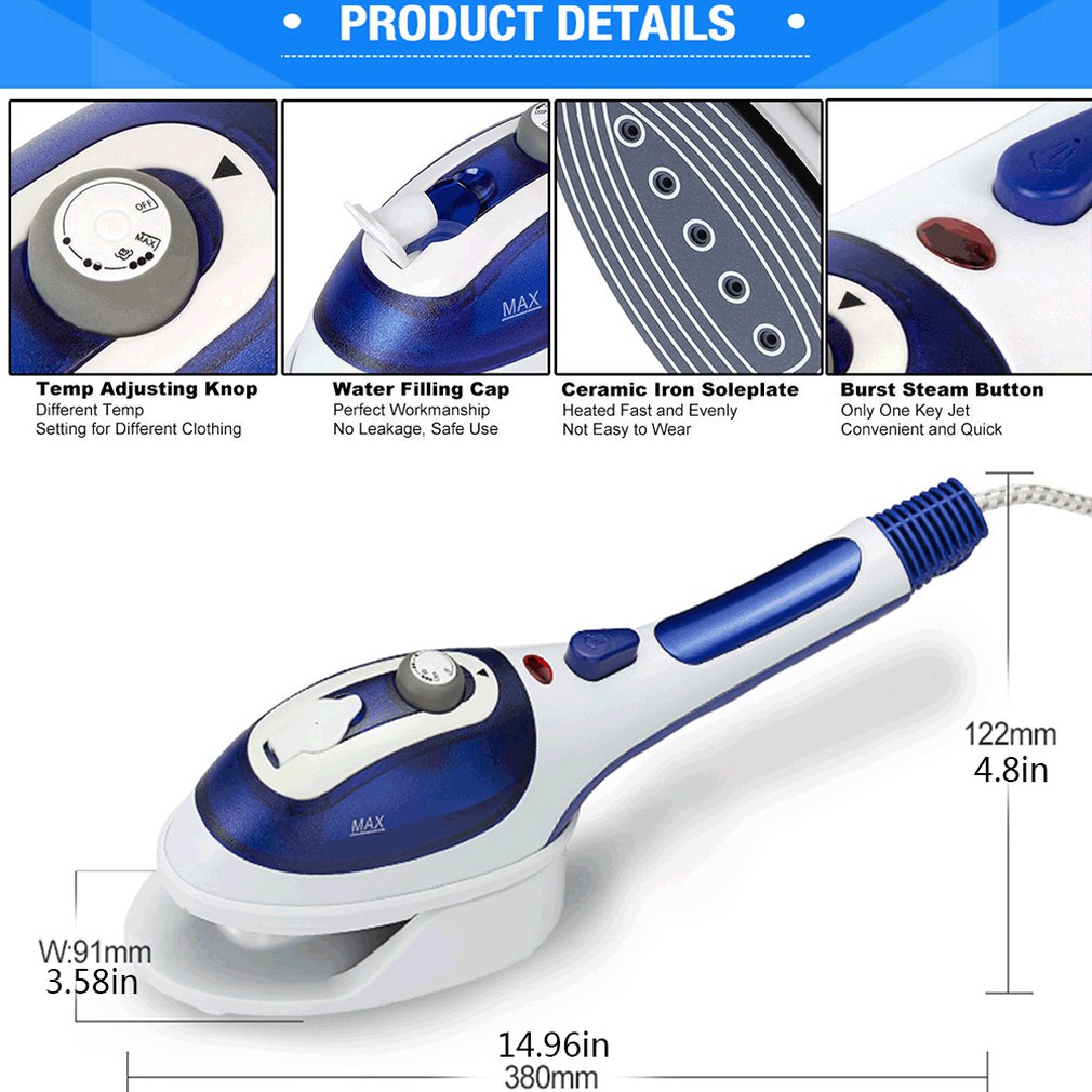 220V Handheld garment steam brush Portable steam ceramic iron dry cleaning brush Two In One Hand Held Steam Iron