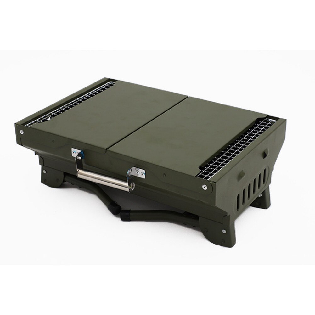 Portátil carvão para churrasco grill mini dobrável portátil grill acampamento ao ar livre utensílios de cozinha festa cozinhar ferramentas portátil grill: Army Green Grill