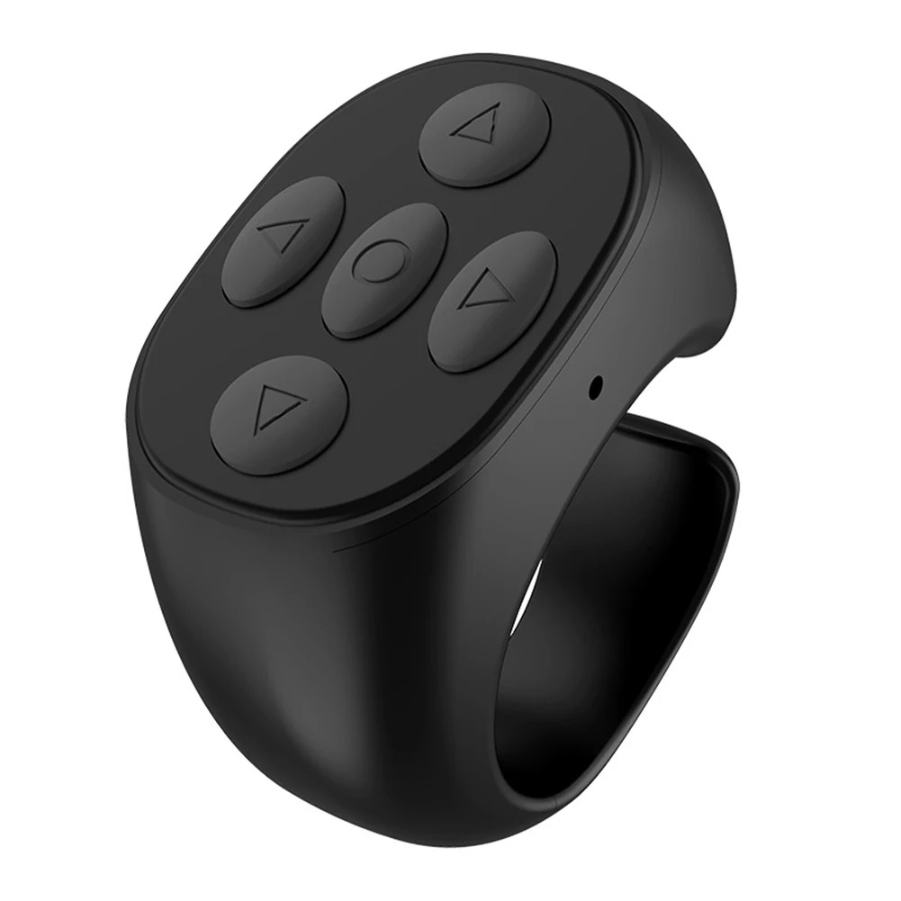For TikTok Ring Bluetooth Remote Control Fingertip Selfie Video Controller Automatic Page Turner Browsing For Mobile Phone: black