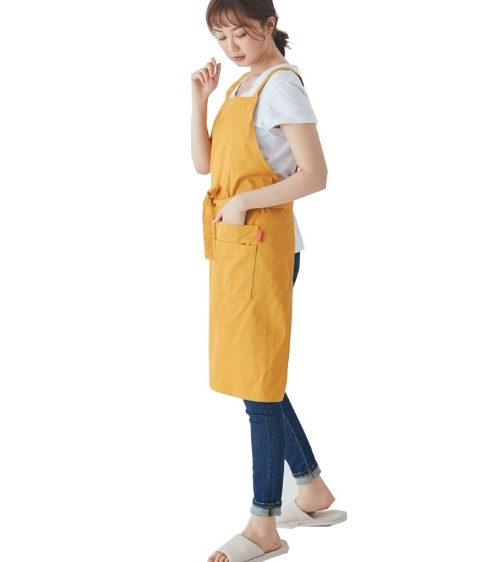 100% Katoen Keuken Chef Schort Met Pocket Vrouwen Bib Schort Voor Koken Bakken Crafting Werk Winkel Bbq: A4