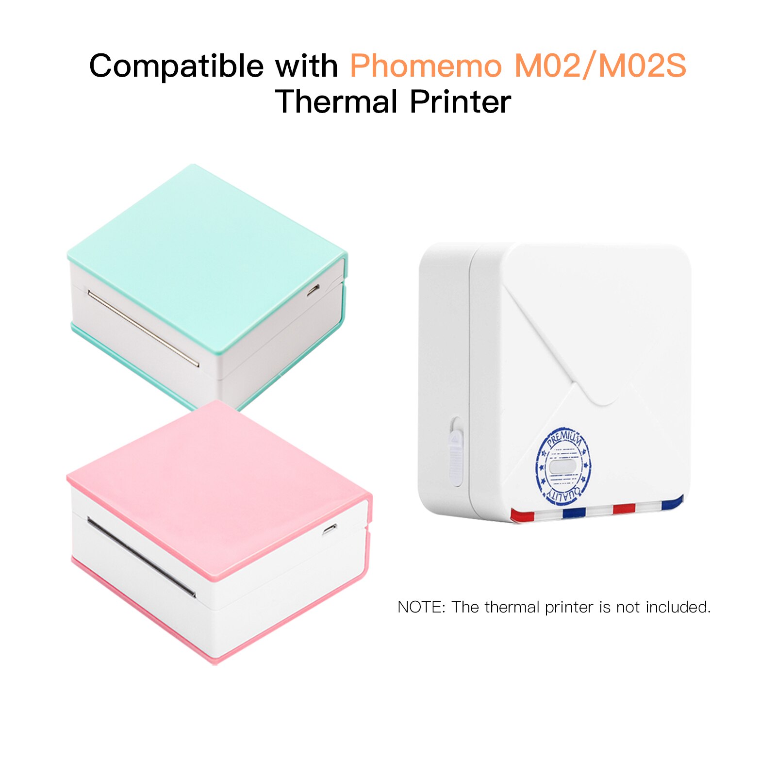 Aibecy 3 Rollen Thermisch Papier Zwart Op Geel/Roze/Blauw 53Mm * 6.5M Compatibel Met Phomemo m02/M02S Thermische Printers