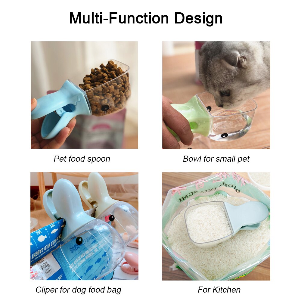 Ske til hundeskåle til hundeskåle multifunktionsskål til katte / hvalpe / små hunde scoop til kattefoder hundemad vandskål springvand