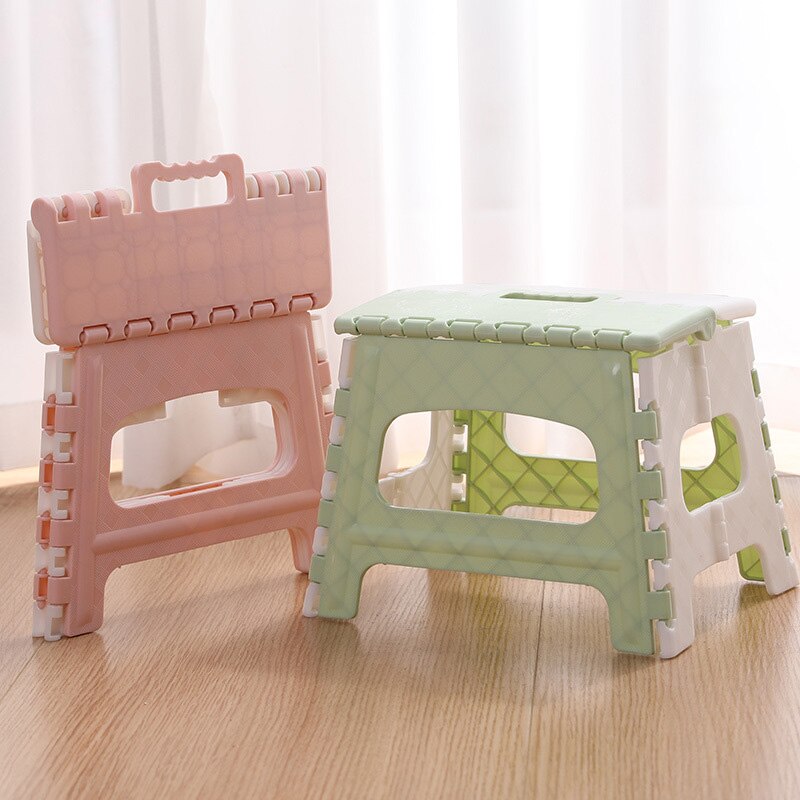 Plastic Multi Purpose Folding Step Stool Home Train Outdoor Foldable Storage Pink