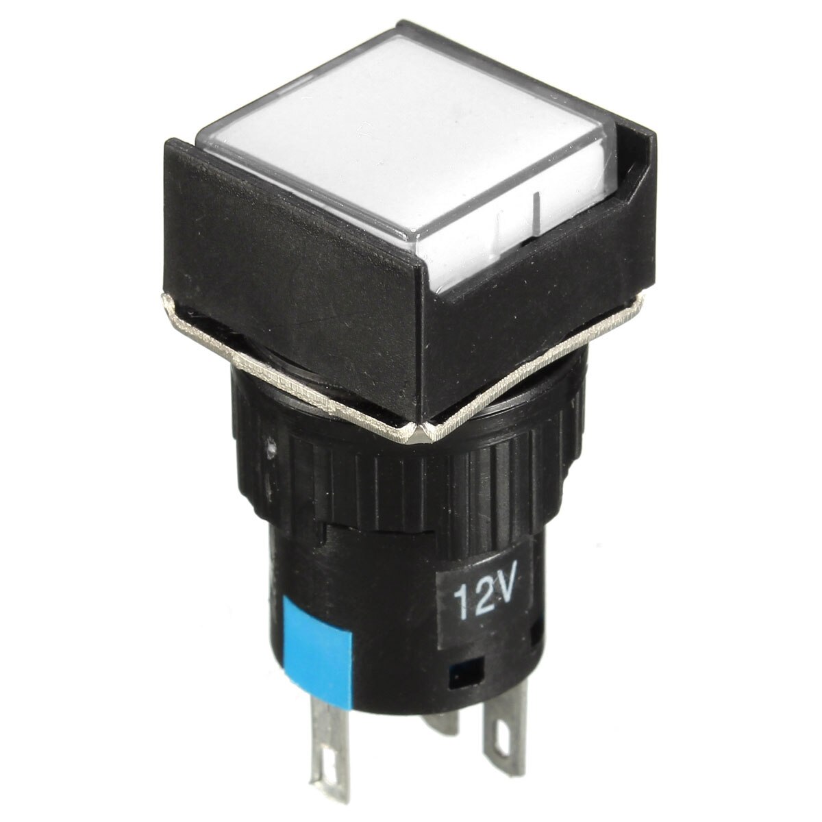 16Mm Dc 12V Drukknop Self Lock Switch Vierkante Led Licht Knop