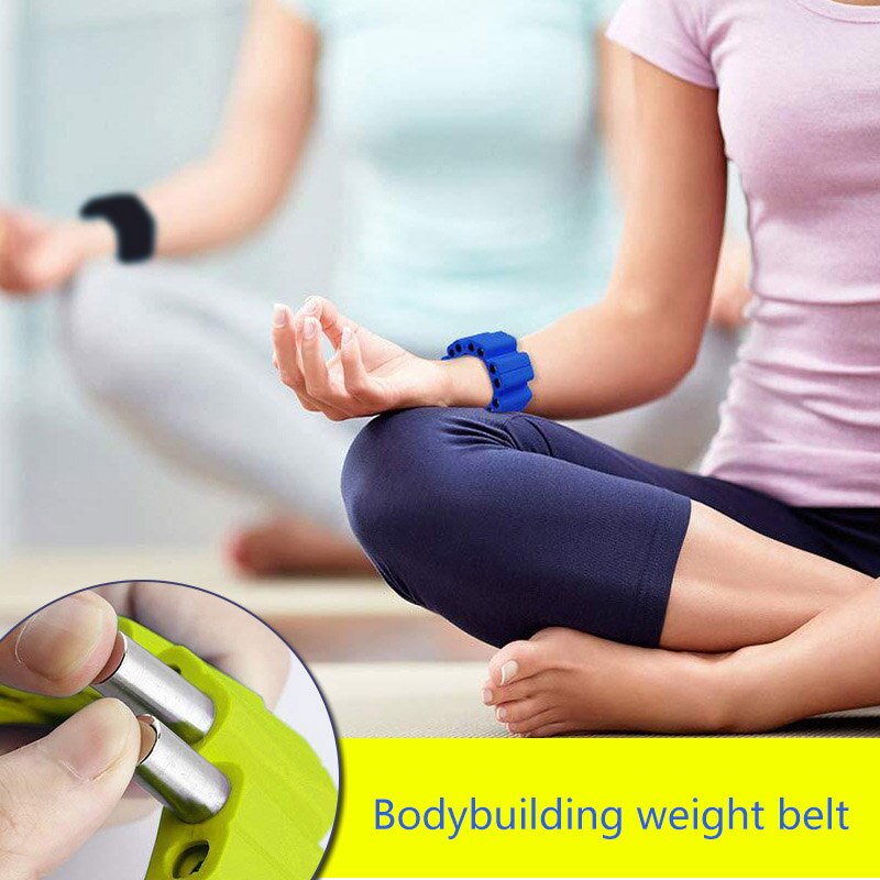 2pcs Adjustable Silicone Yoga Pilates Weighted Bracelet Wrist Weight For Fitness Exercise Walking Jogging Yoga Gym Sweatband