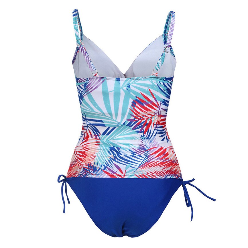 Bathing Suit Women One Piece Maternity Tube Top Print Bikini V-Neck Sleeveless Sexy Swimwear Summer Sling Swimsuit Beachwear