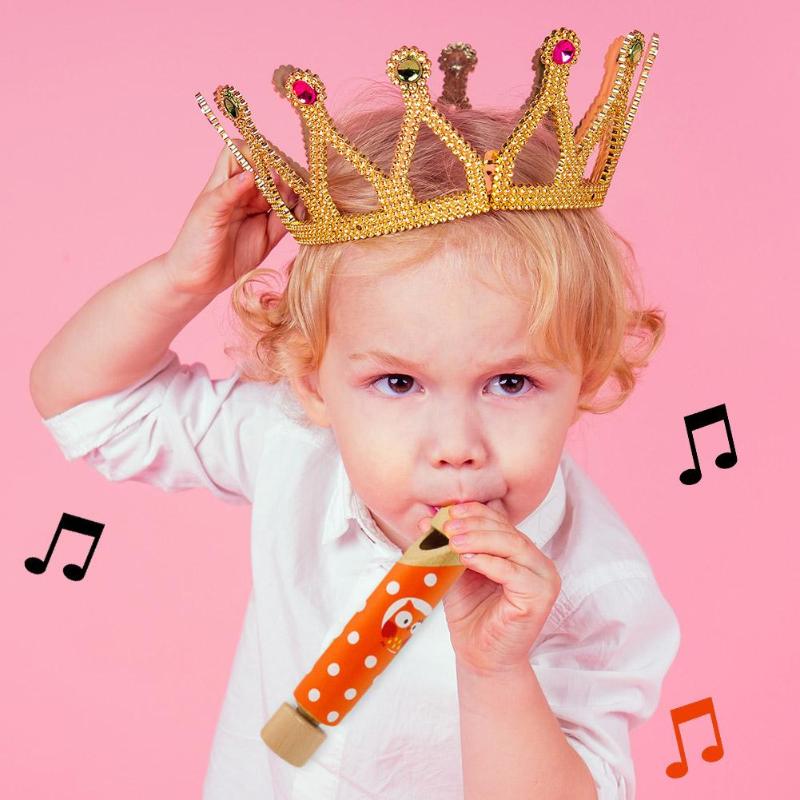 1Pc Grappige Push-pull Fluitje Fluit Piccolo Houten Educatief Speelgoed Muziekinstrumenten voor Kinderen Kids Leuke Willekeurige