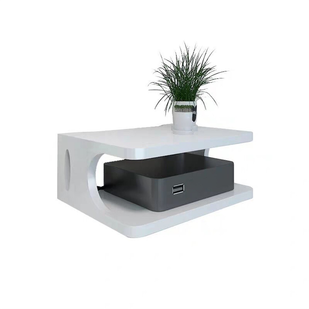Floating Shelf For TV Components Metal Wall Mounted Media Console 2 Tier For Cable Boxes/Routers/Remotes/DVD Players