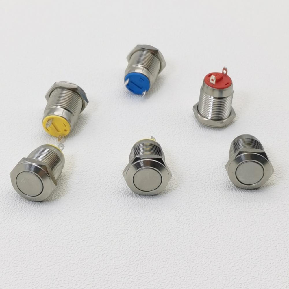 Bouton-poussoir en métal étanche de 12mm, petit bouton-poussoir momentané avec Certification UL