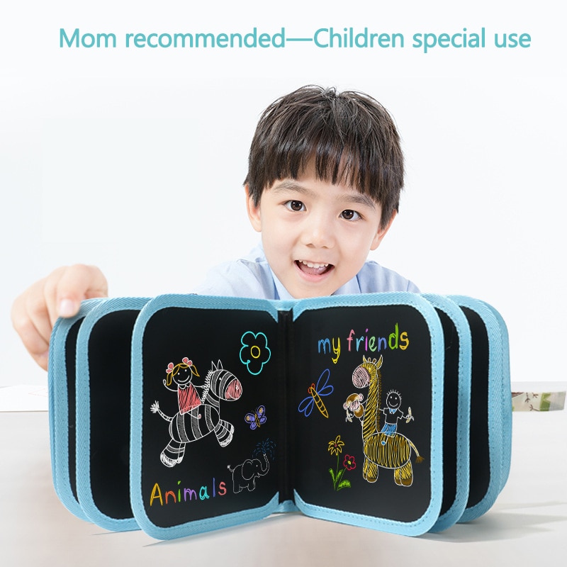 Kid double-sided erasable drawing book Cut portable painting blackbord animal graffiti writing board painting supplies
