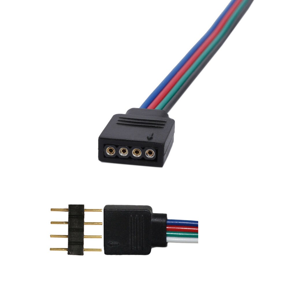 10 Pcs 10Mm 4 Pin Mannelijke Vrouwelijke Pcb Connector Kabel Voor Rgb 5050 3528 Led Strips Controle Kabel Voor led Strip Verlichting Tape Lint X2